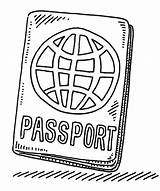 Passport Cover Clip Vector Drawing Illustrations sketch template