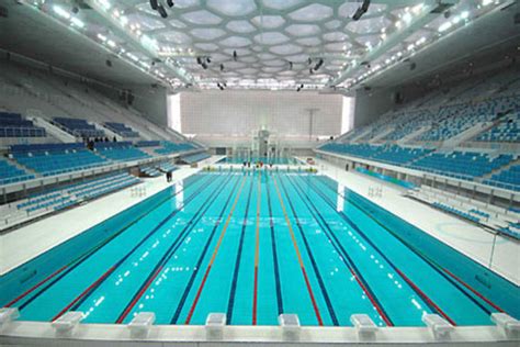 beijing olympics water cube aquatic center  open  gawking wired