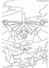 Aang Avatar Airbender Flying Last Color Coloring Pages Print sketch template