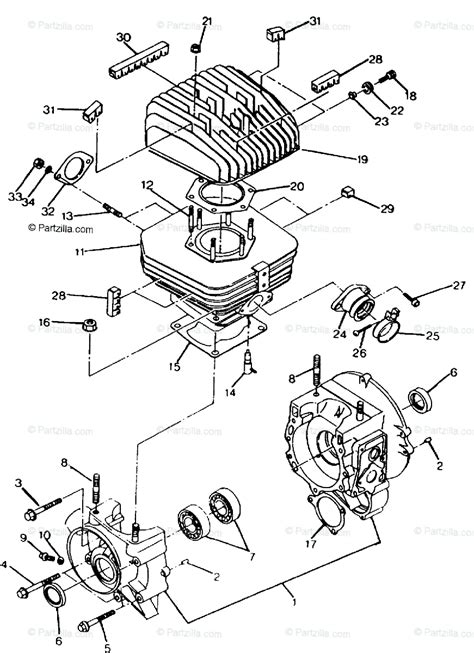 polaris atv  oem parts diagram  crankcase cylinder trail boss partzillacom