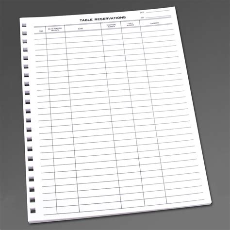 menu solutions  reservation book replacement sheets  pack