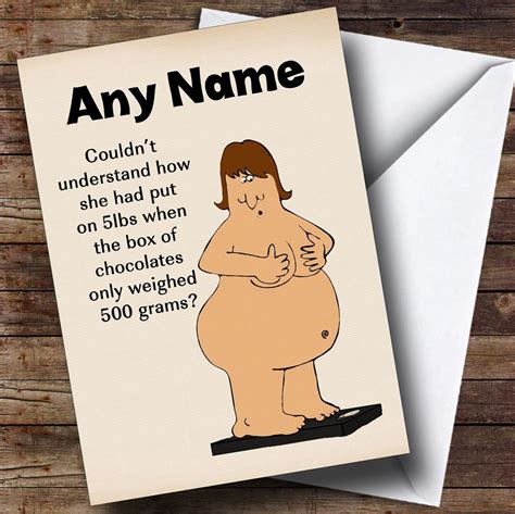 funny joke put  lbs personalised birthday card  card zoo