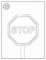 Stop Coloring Sign Pages Kids Traffic Signs Road Red Color Close Activities Lettering Large sketch template
