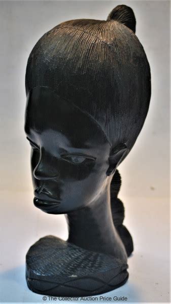 carved ebony stylised african woman bust approx 325 cm tall sold