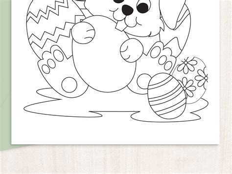 happy easter coloring card digital  childrens etsy uk