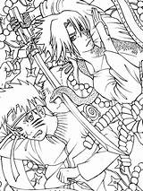 Naruto Coloring Sasuke Pages Shippuden Vs Battle Printable Drawing Final Colouring Lineart Ages Awesome Book Popular Dinosaur Getdrawings Library Clipart sketch template