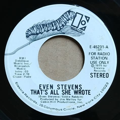 Even Stevens Thats All She Wrote Vinyl 7 45 Rpm Single Promo