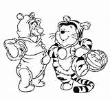 Pooh Winnie Coloring Pages Disney Drawing Friends Baby Tigger Drawings Cute Thanksgiving Characters Halloween Fall Classic Colouring Pdf Line Step sketch template