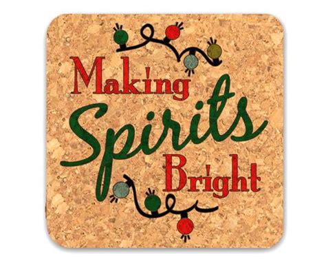 making spirits bright square cork coasters set of 4 mwf