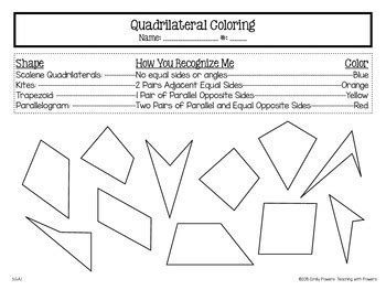 quadrilateral coloring page  teaching  powers tpt