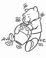 Coloring Pooh Bear Honey Pages Delicious Eat sketch template