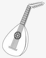 Lute Clipartkey Banjo sketch template