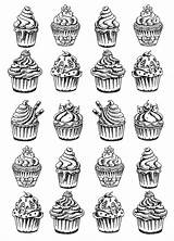 Coloring Cupcakes Pages Cakes Adults Color Twenty Cup Adult Justcolor Good Et Printable Cupcake Coloriage Gratuit Cake Mandala Food Coloriages sketch template