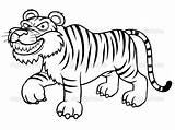 Tiger Coloring Cartoon Pages Drawing Kids Printable Preschool Step Colouring Creepy Smile Crouching Sketch Clipart Illustrations Getdrawings Tigers Vector Crafts sketch template