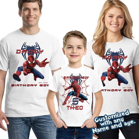tops  shirts spider man personalized custom spiderman birthday