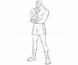Fighter Street Sagat Characters Coloring sketch template