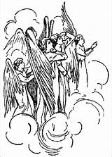 Angels Angel Praising Heavenly Craft sketch template