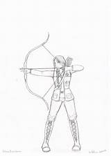 Katniss Everdeen Body Thg Template Coloring Fanart sketch template