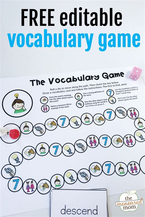 editable vocabulary game  measured mom