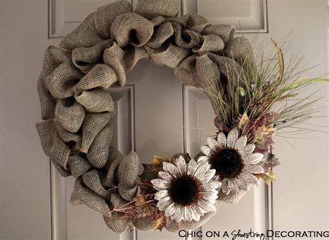 chic   shoestring decorating handmade burlap wreath sneak peak