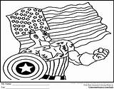 Avengers Coloring Pages America Captain Ginormasource Kids American sketch template