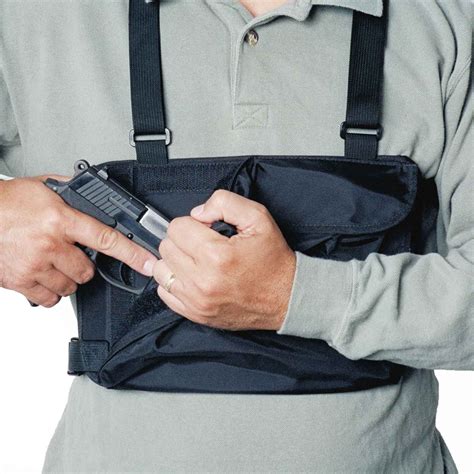 man   apron holding  cell phone  carrying  pouch