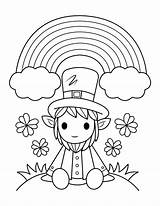 Leprechaun Coloring Rainbow Under Pages Printable sketch template