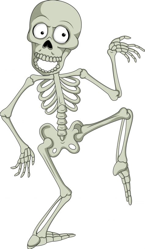 cartoon funny skeleton dancing vector premium download