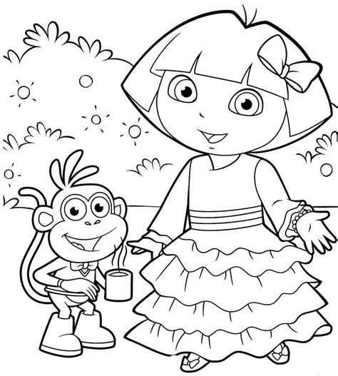 printable  dora  explorer coloring coloring home