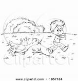 Goose Outline Chasing Coloring Boy Clip Illustration Royalty Bannykh Alex Clipart 2021 sketch template