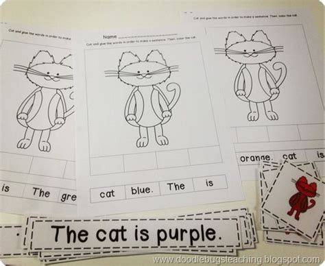 pete  cat readers workshop kindergarten color word activities