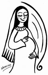 Virgen Adviento Espera Concepcion Embarazada Laminas Oraciones sketch template