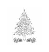 Christmas Coloring Gifts Tree Vector Royalty sketch template