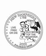 Hampshire Quarter Coloring State Pages Nh Printables States Usa Go Print Next Back sketch template