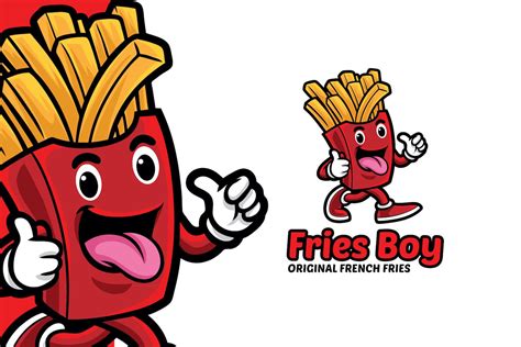 french fries boy logo template  templatemonster