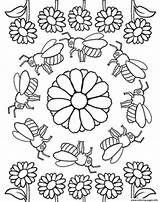 Mandala Coloring Pages Bees Printable Bee Print Book Info Insekten Kids Frühling Choose Board sketch template