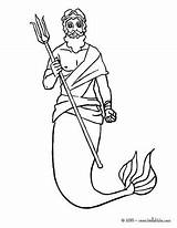 Triton Sirene Rey Trident Tridente Hellokids Roi Coloriages Neptune Colorier Son Sirenas sketch template