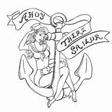 Sailor Anclas Coloring Anchor Ancla Pinup Significado sketch template