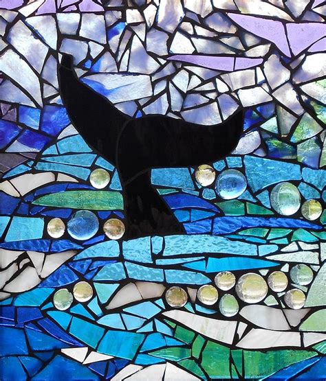 Mosaic Stained Glass Whale Tail Glass Art By Catherine