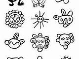 Taino Petroglyphs Symbols sketch template