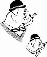 Bulldog Cigar Illustration Vector Stock Hat Dog Dreamstime Illustrations Vintage Vectors Shutterstock sketch template