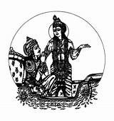 Krishna Arjuna Gita Drawing Bhagavad Instructs Template sketch template