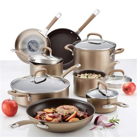 anolon professional hard anodised saucepans and fry pan black set of