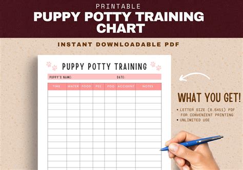 puppy potty training chart puppy potty training chart etsy
