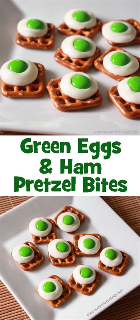 green eggs  ham pretzel bites   che