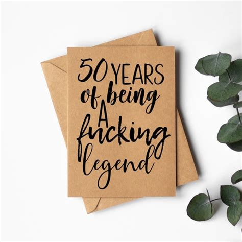 Funny 50th Birthday Card For Him Fifty Years Of Being A Etsy