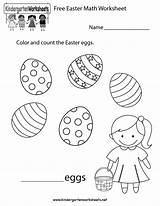 Easter Worksheets Kindergarten Preschool Math Worksheet Coloring Pages Kids Color Printable Activity Count Fun Tracing Print Counting Getcolorings Kindergartenworksheets sketch template