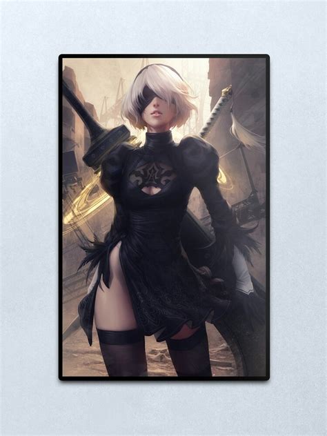 2b nier automata metal print for sale by wyv4 redbubble
