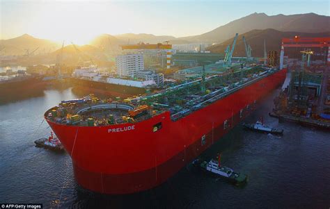 Worlds Biggest Ship Prelude Takes To The Water For The First Time