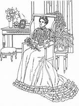 Coloring Pages Noblewomen Victorian Adult Teen Fashion Coloringpagesforadult Depending Obtain Effects Various Card Use Crafts Choose Board sketch template